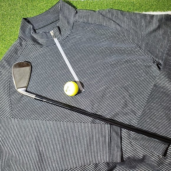 bolle' Golf Thermal Striped Quarter Zip Long Sleeve Pullover Shirt Jacket - Picture 7 of 7